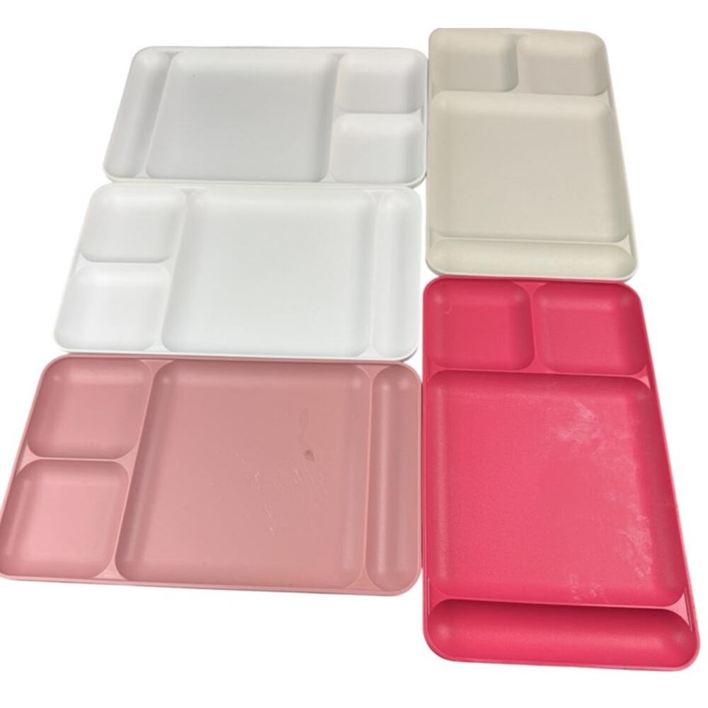 Vintage Tupperware Divided Food Trays 1535 Picnic Camping Dining